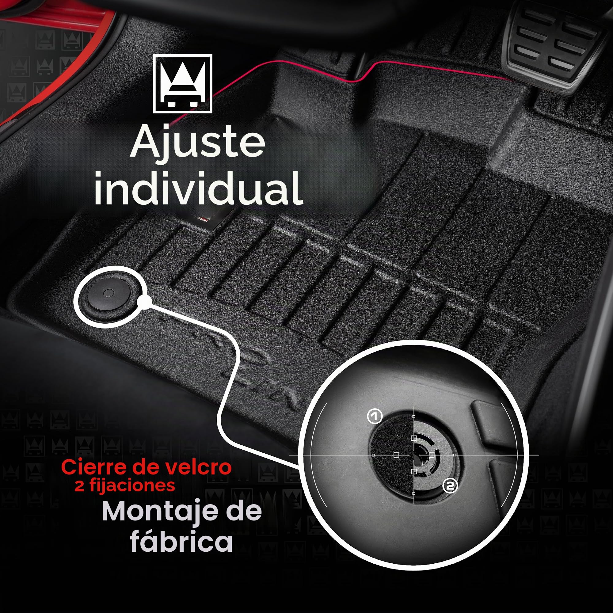 MOTOS Alfombrillas de Goma para Cupra Tavascan Desde 2023 Mejore la Comodidad de Sus Viajes con la Alfombra Antideslizante Car 3D- Alfombrillas de Coche para Varias Estaciones