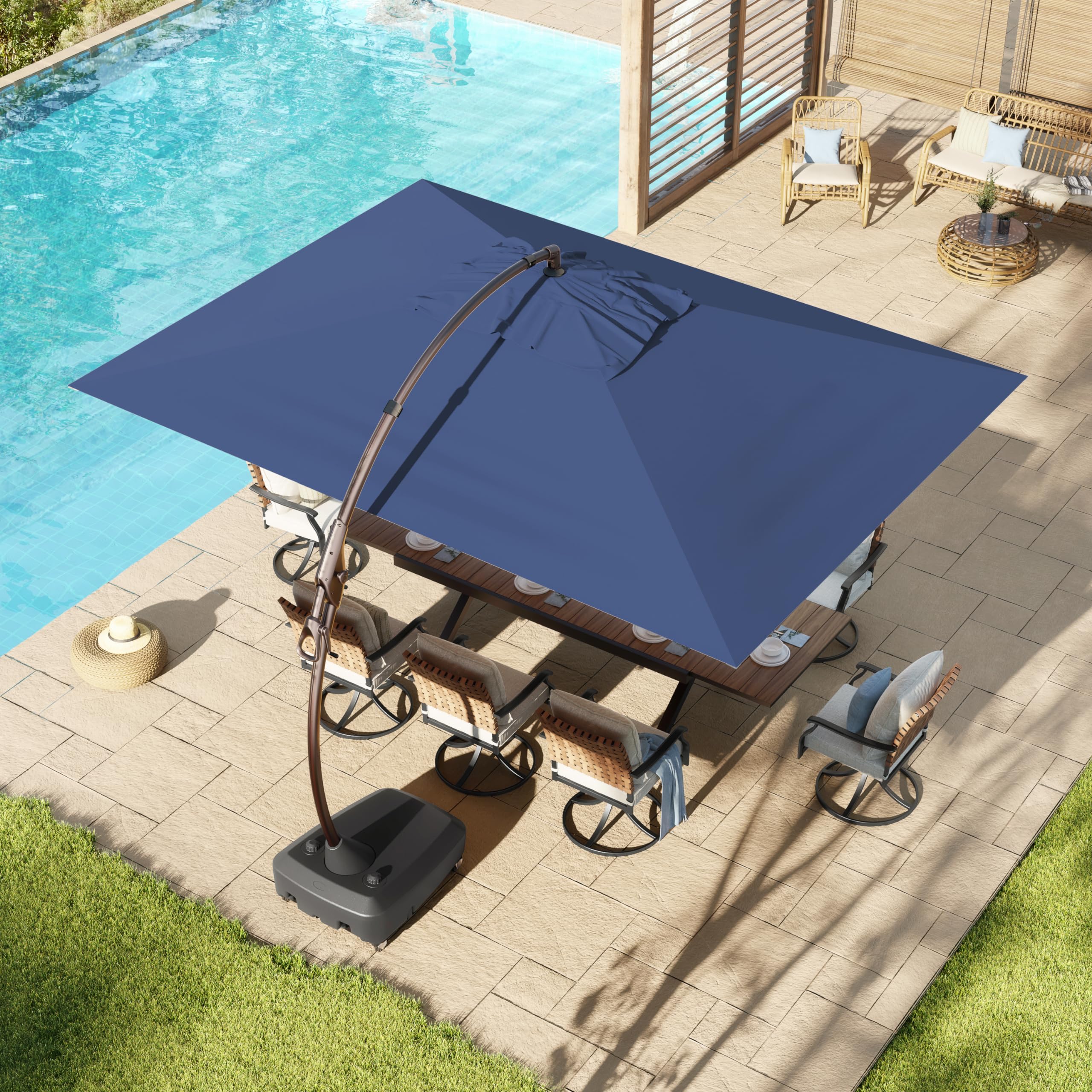 Grand patio10x13 FT offset umbrella with base