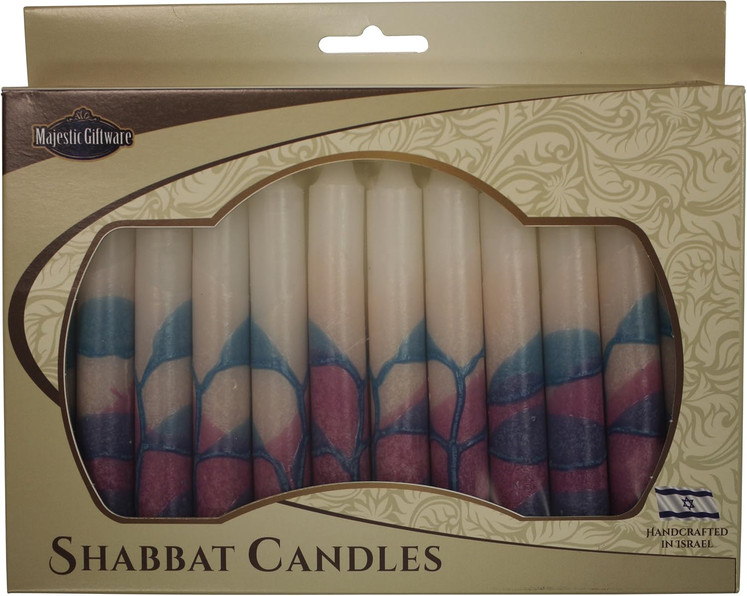 Majestic Giftware 12-Pack Hand Crafted Safed Shabbat Candle, 5 Inch, Tree Turquoise (SC-SHTR-T) : Everything Else