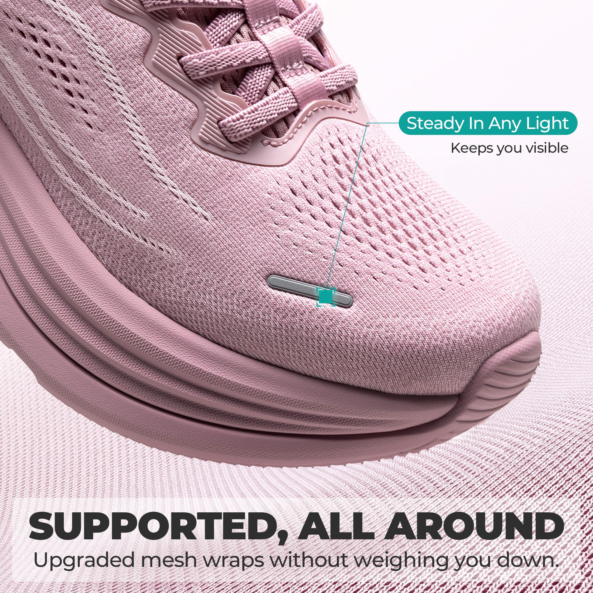 ALLSWIFIT Damskie wsuwane buty do chodzenia bez użycia rąk poduszka bieganie tenis wygodne wsparcie łuku siłownia trening sportowe modne trampki StediCloud