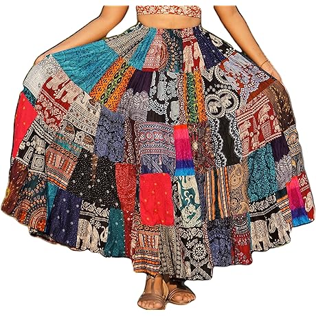 Patchwork Maxi Skirt: Bohemian Rhapsody in Rayon