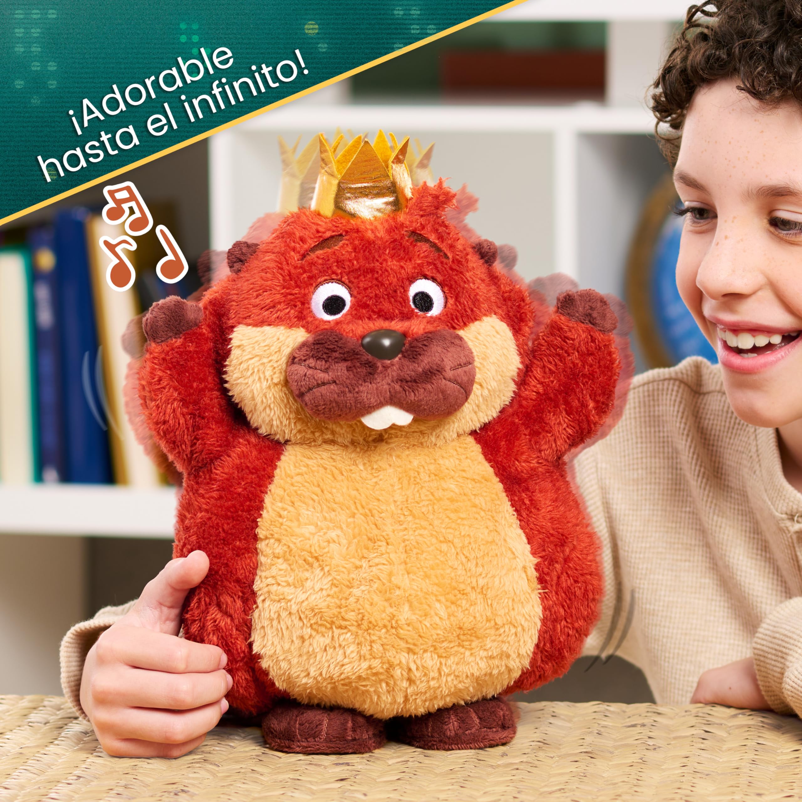 Just Play Disney y Pixar Hoppers Peluche Interactivo Rey Jorge 29 cm con Música y Movimiento, Juguete para Fans, Niñas y Niños a Partir de 3 Años