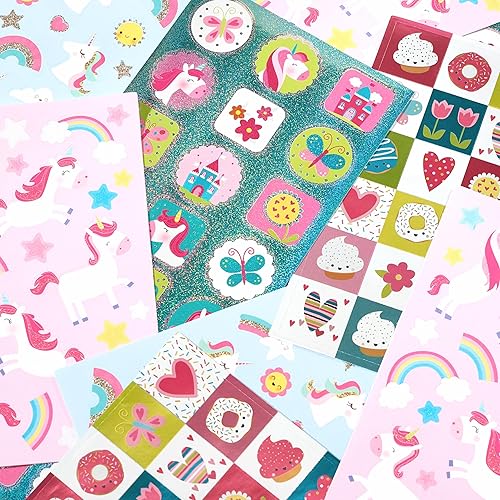 Miniatura 3 de American Greetings 392 calcomanías a granel para niños, unicornios y arcoíris