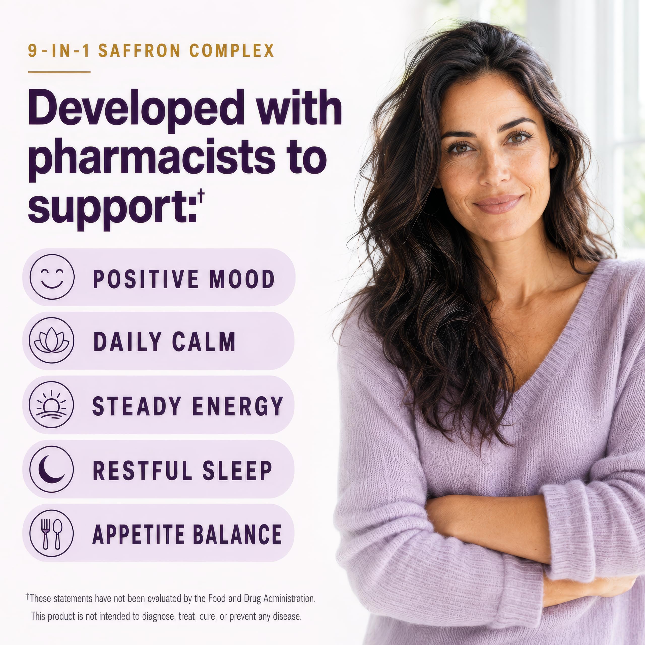 Saffron Supplements for Women & Men, 100mg Pure Saffron Extract & Arjuna — Amazon image 2