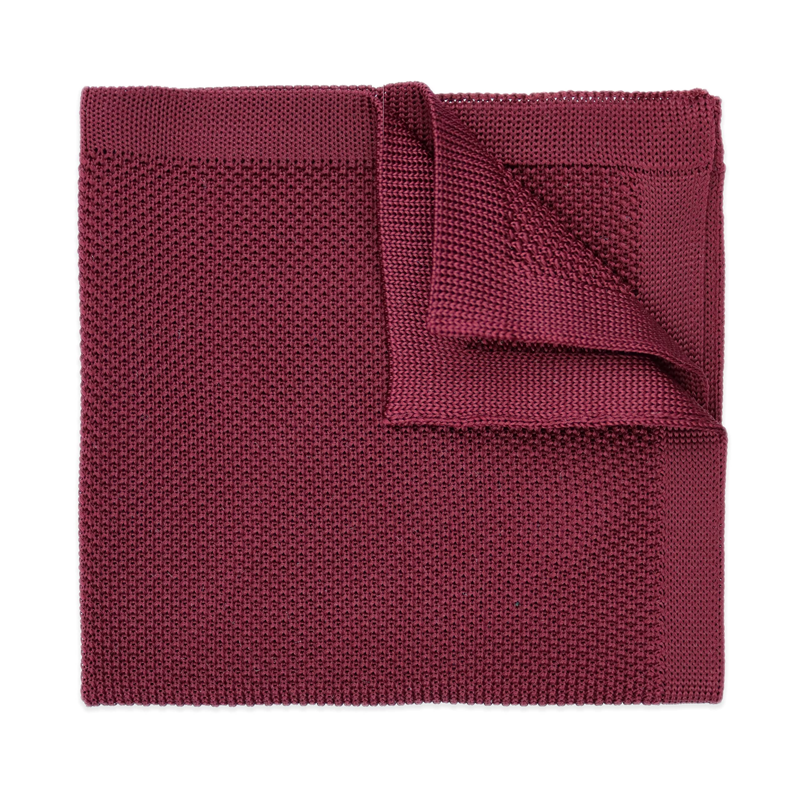 The Gents Lab Men's Red 100% Polyester Knitted Pocket Square (Wine )