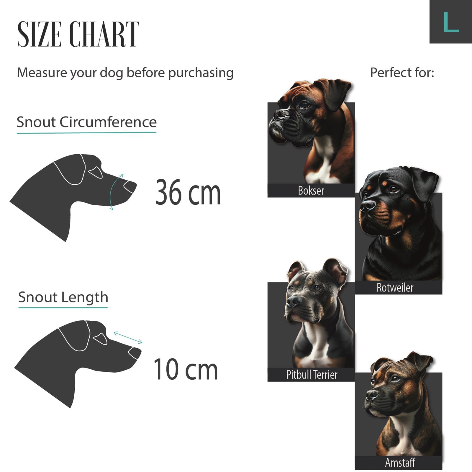 PillowPrim Ledermaulkörbe für Hunde, Verstellbar, Atmungsaktive Haustier Maske Hundetraining, Sicherer, Rottweiler, Pitbull Terrier, Boxer, Amstaff, Schwarz