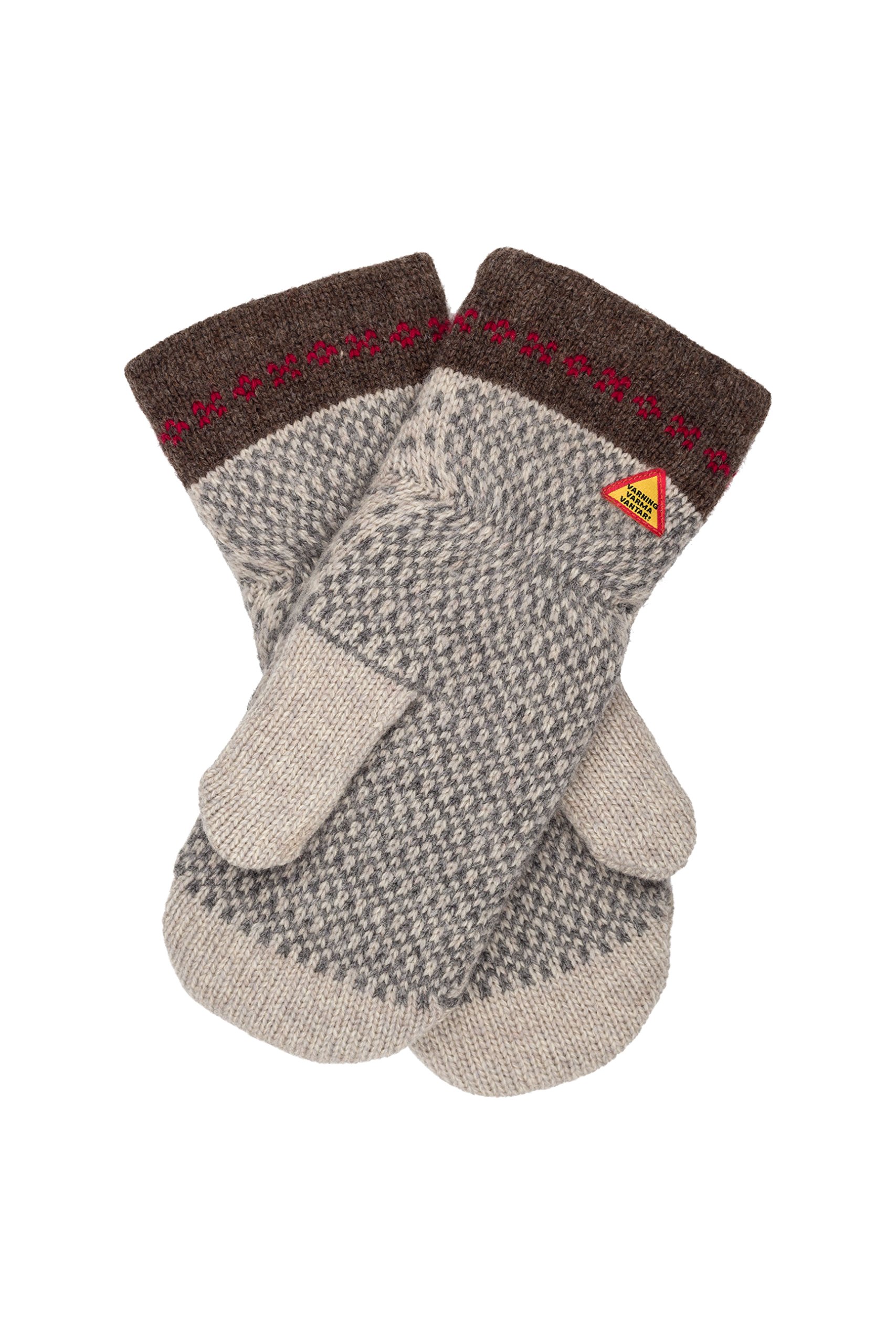 ÖJBRO VANTFABRIK guanti in maglia lana merino Skaftö Snö M (7-9) grigio guanto fuderato caldi morbidi Svezia
