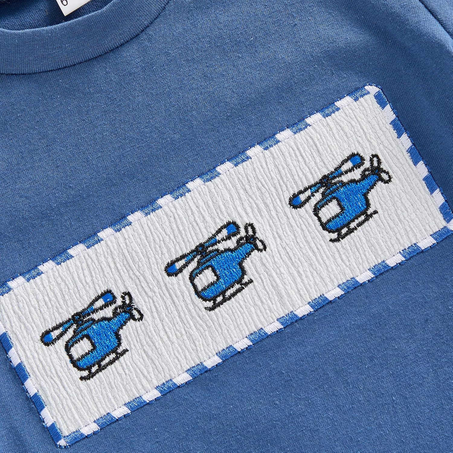 Toddler Baby Boy Summer Outfit Airplane/Boat Smocked Short Sleeve T-Shirt Tops Striped Shorts Set Pilot Clothes - Image 5