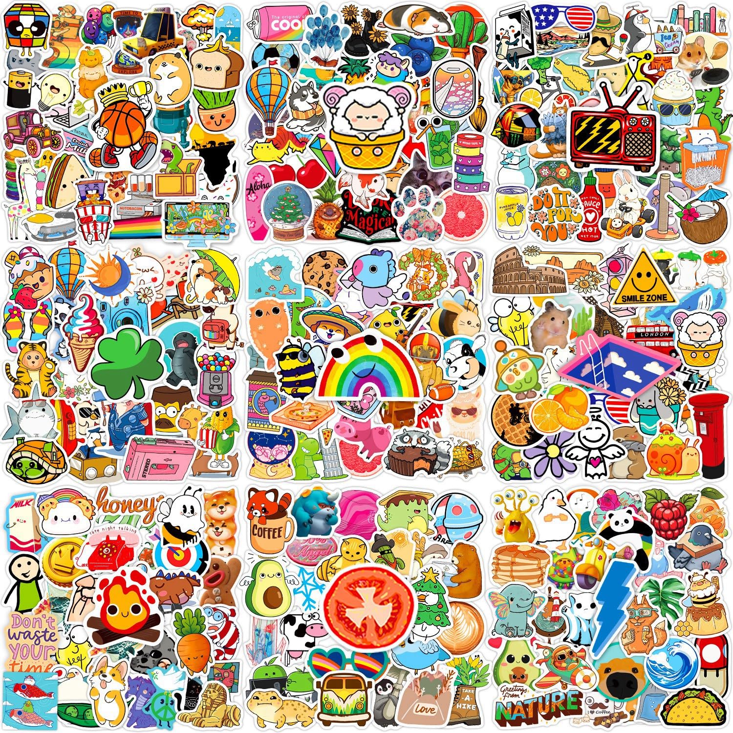 600Pcs Cute Water Bottle Stickers for Kids,Teens,Laptop Stickers for Girls Boys,Vinyl Stickers for Kids Skateboard Luggage Scarpbook Classroom Reward