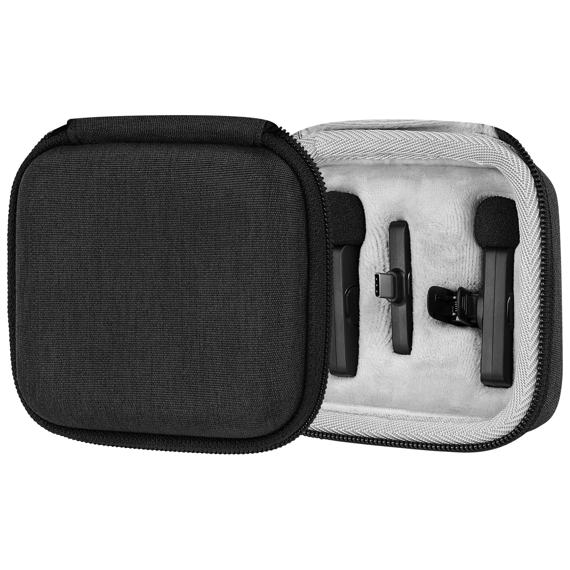 GEEKRIA for Creators Hard Shell Wireless Mic Case, Wireless Lavalier Microphones Case Compatible with PQRQP, BOYA, MAYBESTA, Mini Mic Pro, Leettus, JUDKIOM, Bulatry, Caiord (Grey)-image-16