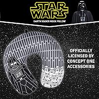Vista 4 de FUL Star Wars Darth Vader and Storm Trooper - Almohada de viaje para el cuello para avión, coche y oficina, cómoda y transpirable, color gris