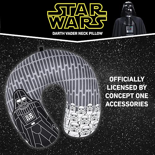 Miniatura 4 de FUL Star Wars Darth Vader and Storm Trooper - Almohada de viaje para el cuello para avión, coche y oficina, cómoda y transpirable, color gris