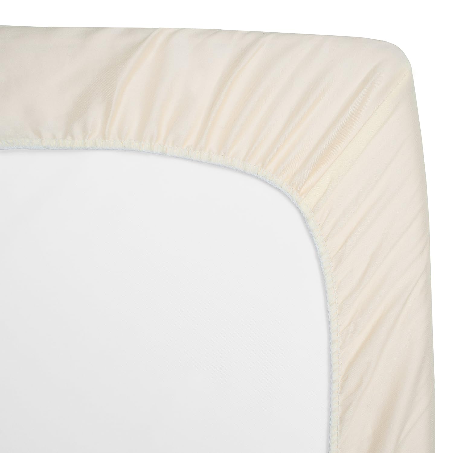 American Baby Company 100% Natural Cotton Percale Fitted Crib Sheet for Standard Crib and Toddler Mattresses, Cream, Soft Breathable, for Boys and Girls