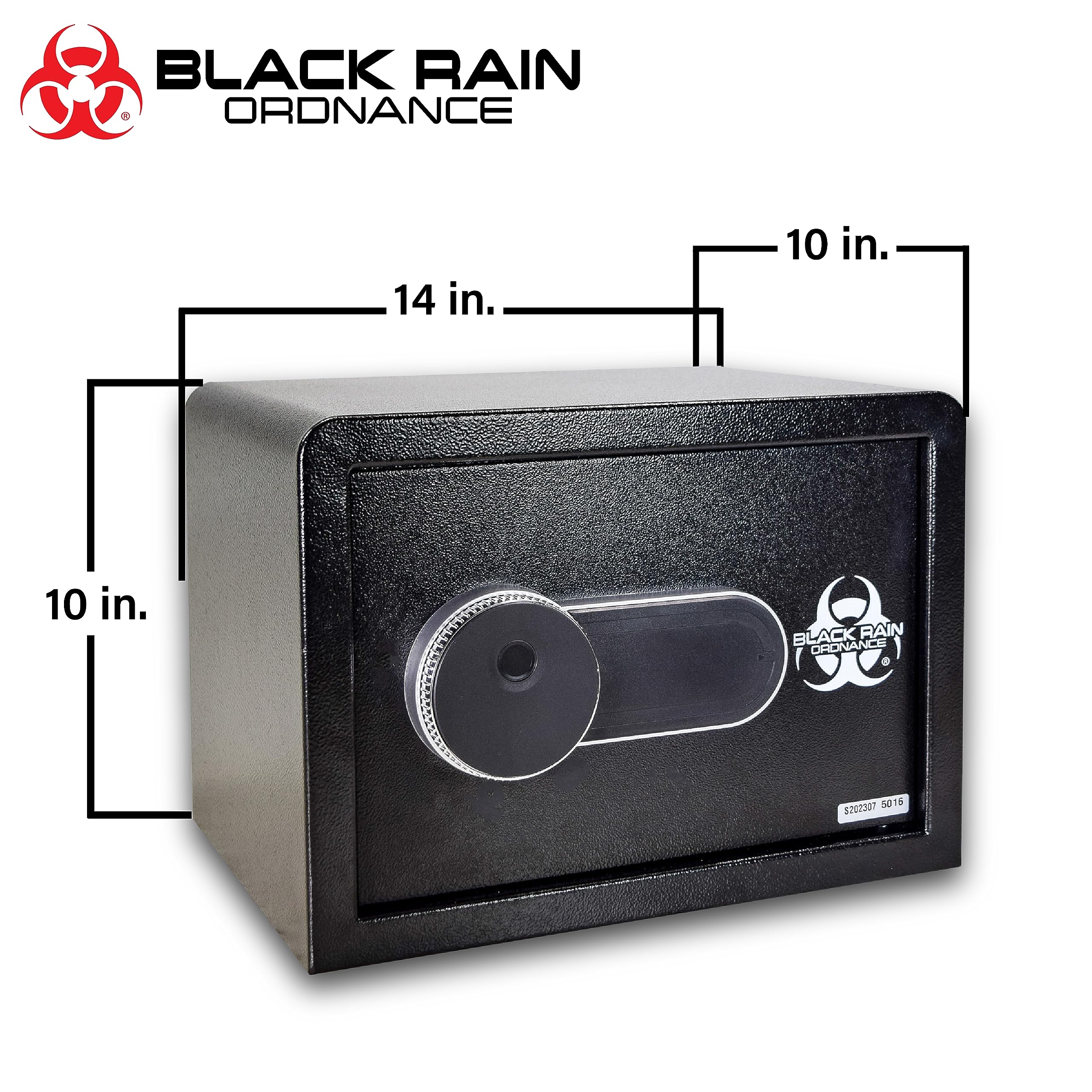 Black Rain Ordnance Cassaforte di sicurezza biometrica con accesso a chiavi e impronte digitali per casa o ufficio per tenere al sicuro documenti, gioielli e oggetti di valore