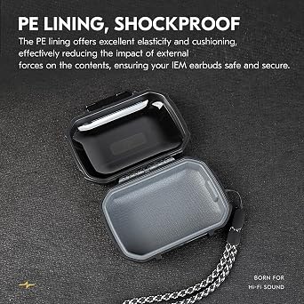 CCZ Taichi Portable IEM Case, Water-Resistant Earbuds Storage Hard Box, Travel Carrying Case for Headphones Compatible with Moondrop CHU II,KZ ZS10 PRO (Black)