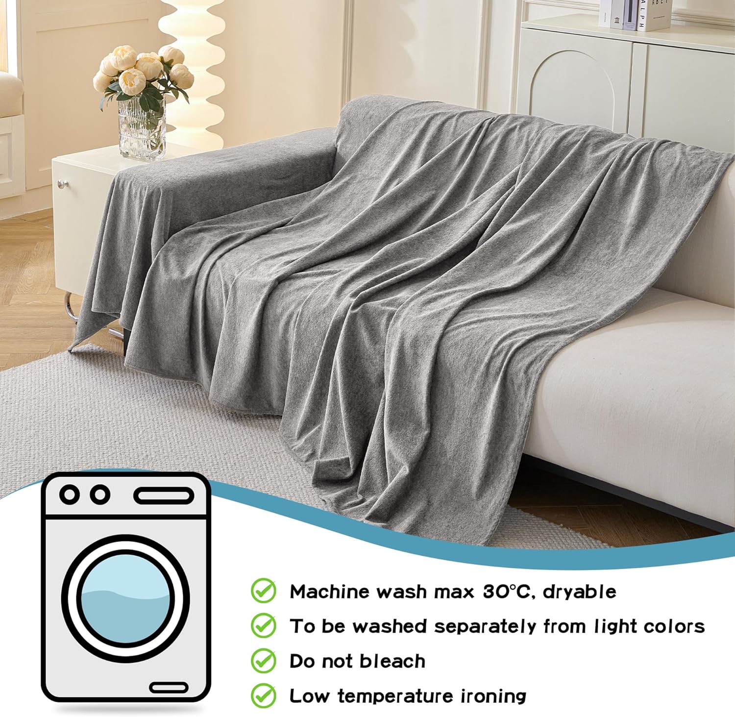 MYSKY HOME Sectional Couch Cover for Dogs, 2 Pieces Couch Covers for L Shape Sofa, Sofa Cover Washable, Furniture Protector Chaise Lounge Cover for 2-3 Cushion Couch(71"x118"+71"x118", Dark Grey)