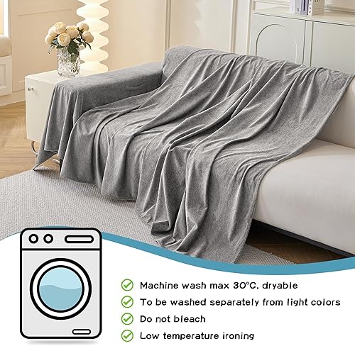 Miniatura 7 de MYSKY HOME Funda seccional para sofá para perros, 2 piezas de fundas para sofá en forma de L, funda para sofá lavable, protector de muebles, funda