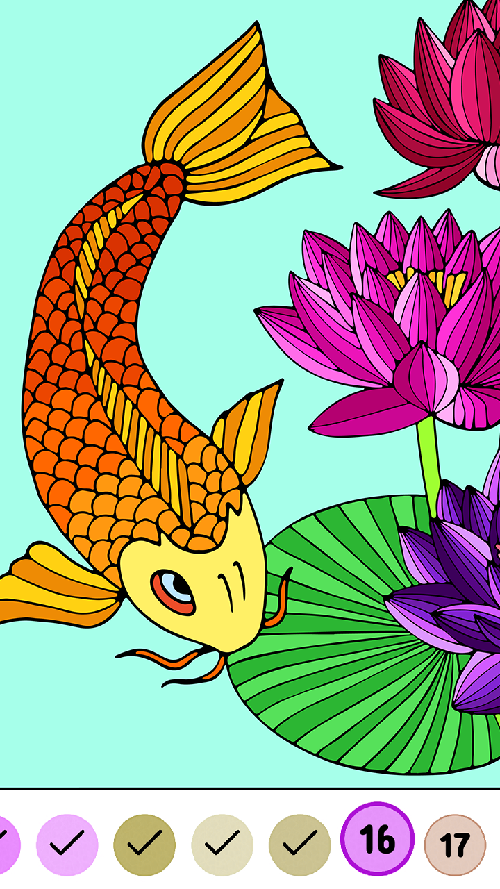 Japanese Coloring Book Color by Number Coloring Games for Adults