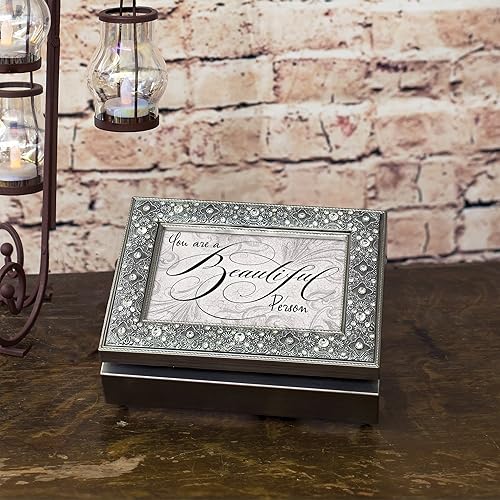 Miniatura 3 de Cottage Garden You are a beautiful person filigrana joya grano plata tono caja de música reproduce canon d