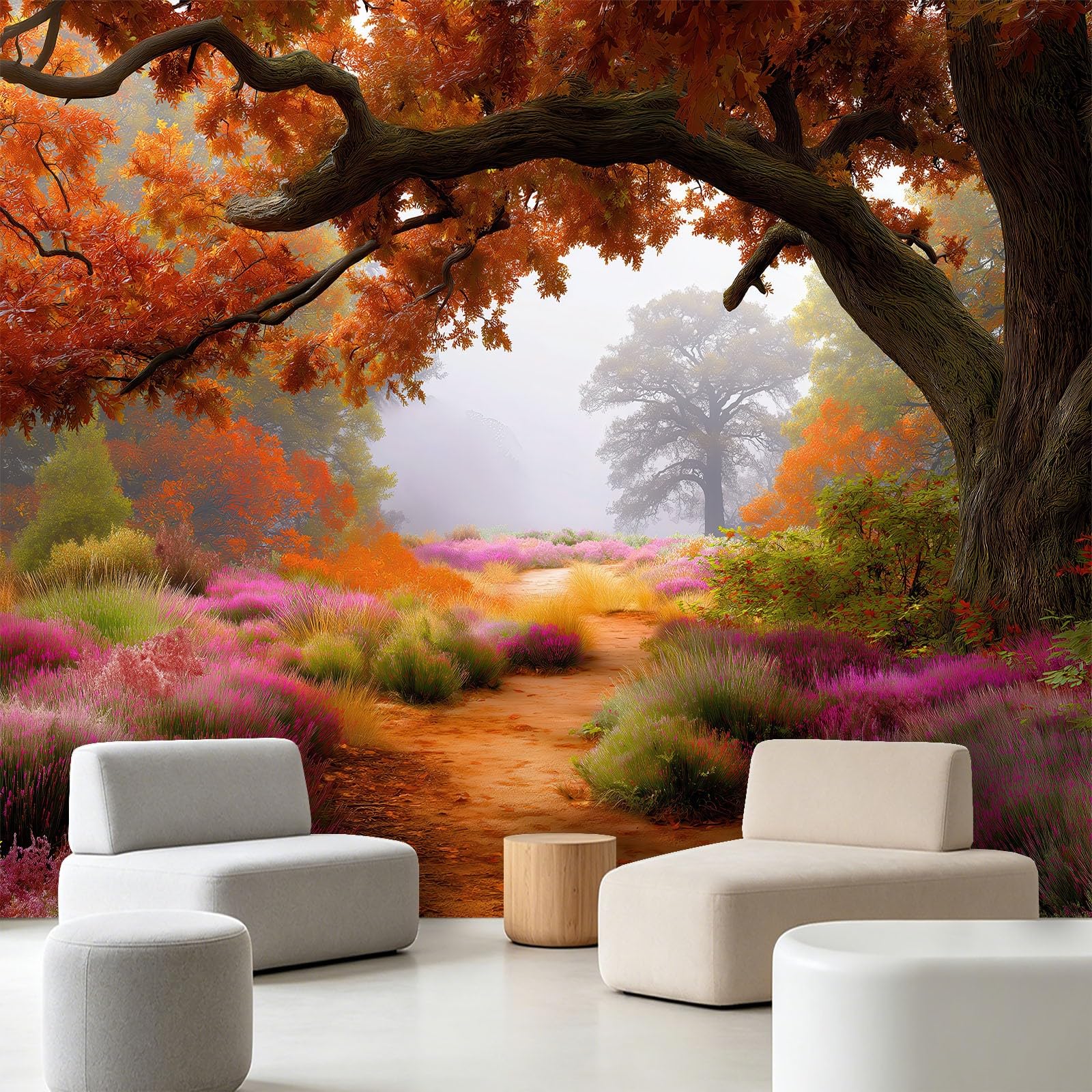 WTD - Papel pintado fotográfico (fieltro, 300 x 210 cm), diseño de bosque de otoño