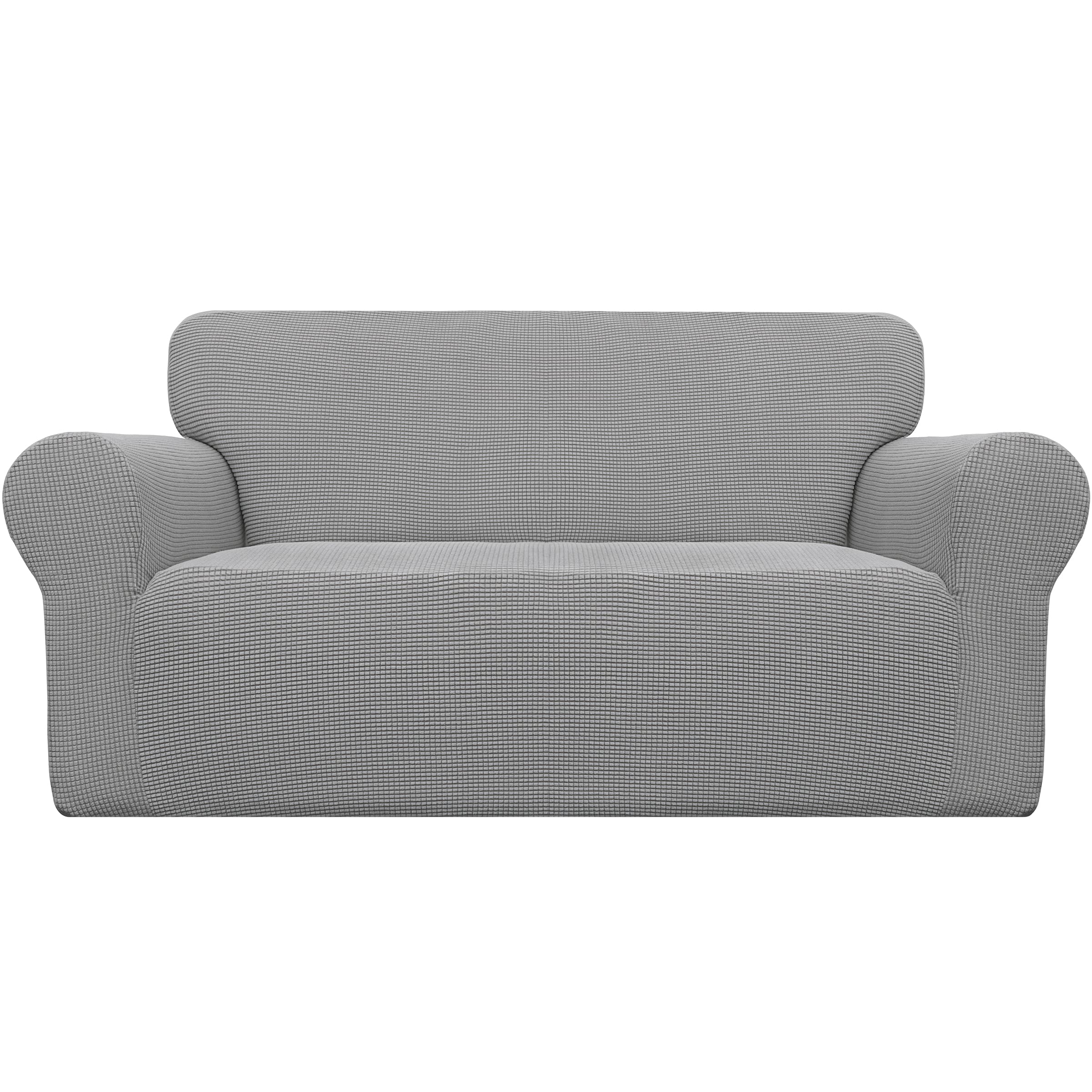 Easy-Going Stretch Loveseat Couch Covers Washable Light Gray