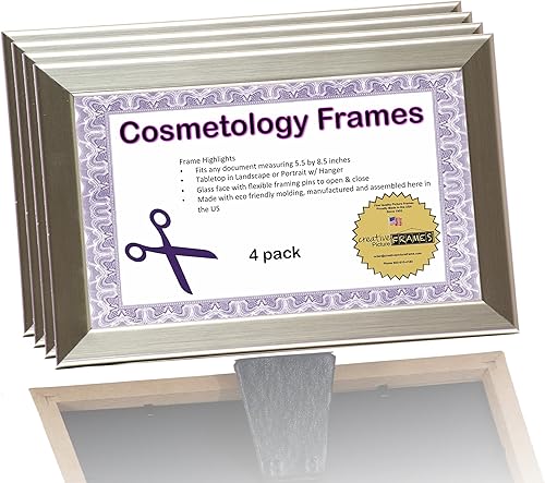 Miniatura 7 de CreativePF 3.5 x 8.5bk Marcos de licencia negros para profesionales de la cosmetología  El titular de la licencia de la junta estatal muestra