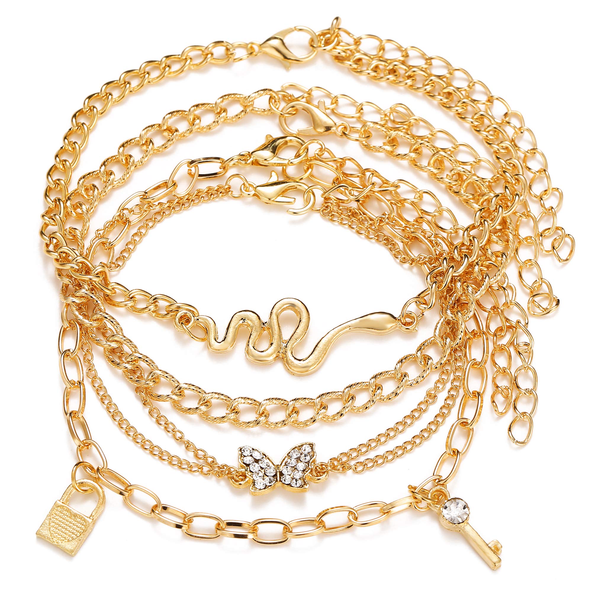 AD Gold Plated Multi Strand Bracelet For Women (CT-ANKTT-5302)