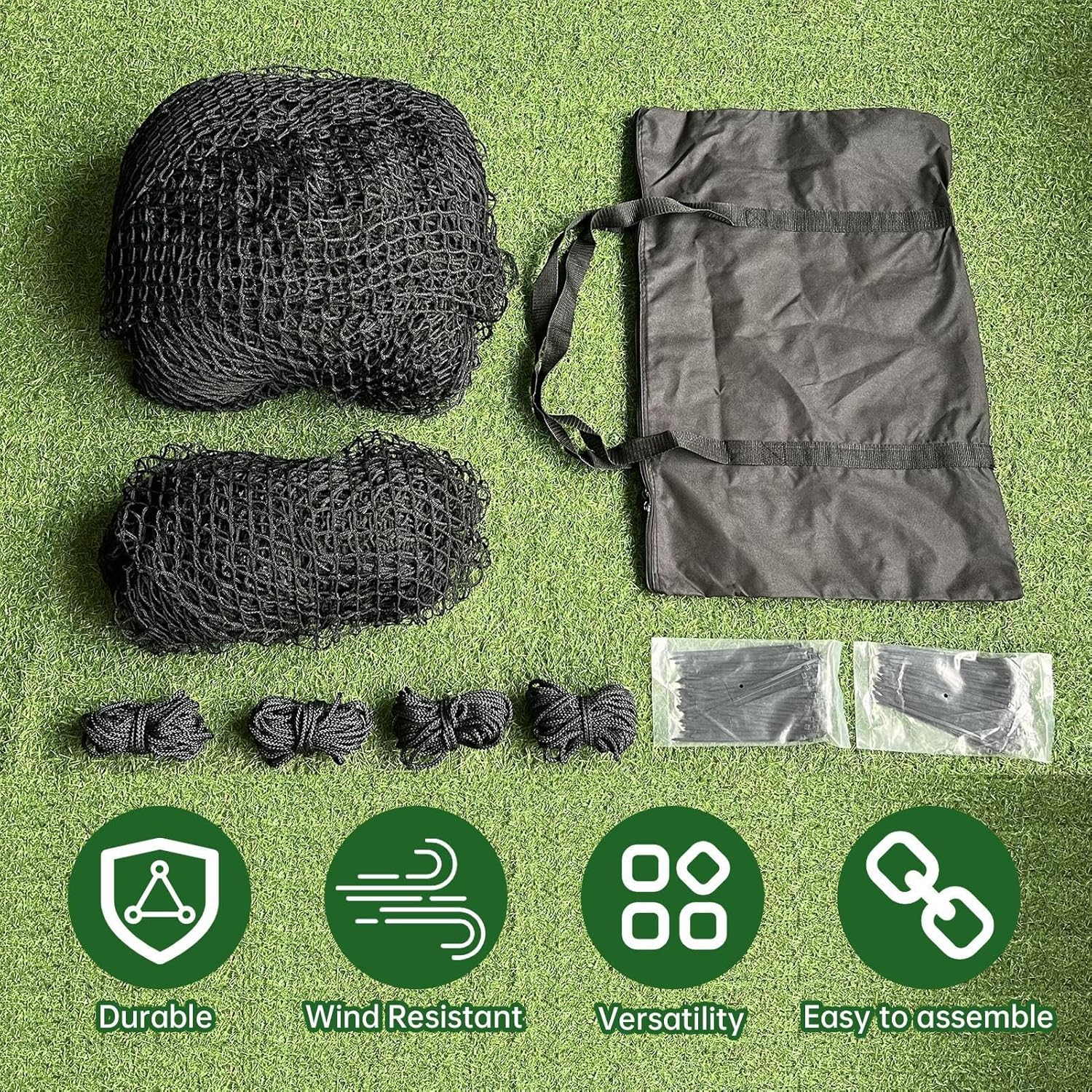 Golf Hitting Net | Foldable Multipurpose Golf Hitting Net,Black Portable Chipping Net, Golf Training Equipment for Backyard, Lawn