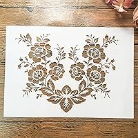 Vista 10 de TIAMECH Plantilla de fuegos artificiales reutilizable A4 para pintar, plantilla de capas de flores, arte de pared de bricolaje, muebles de madera