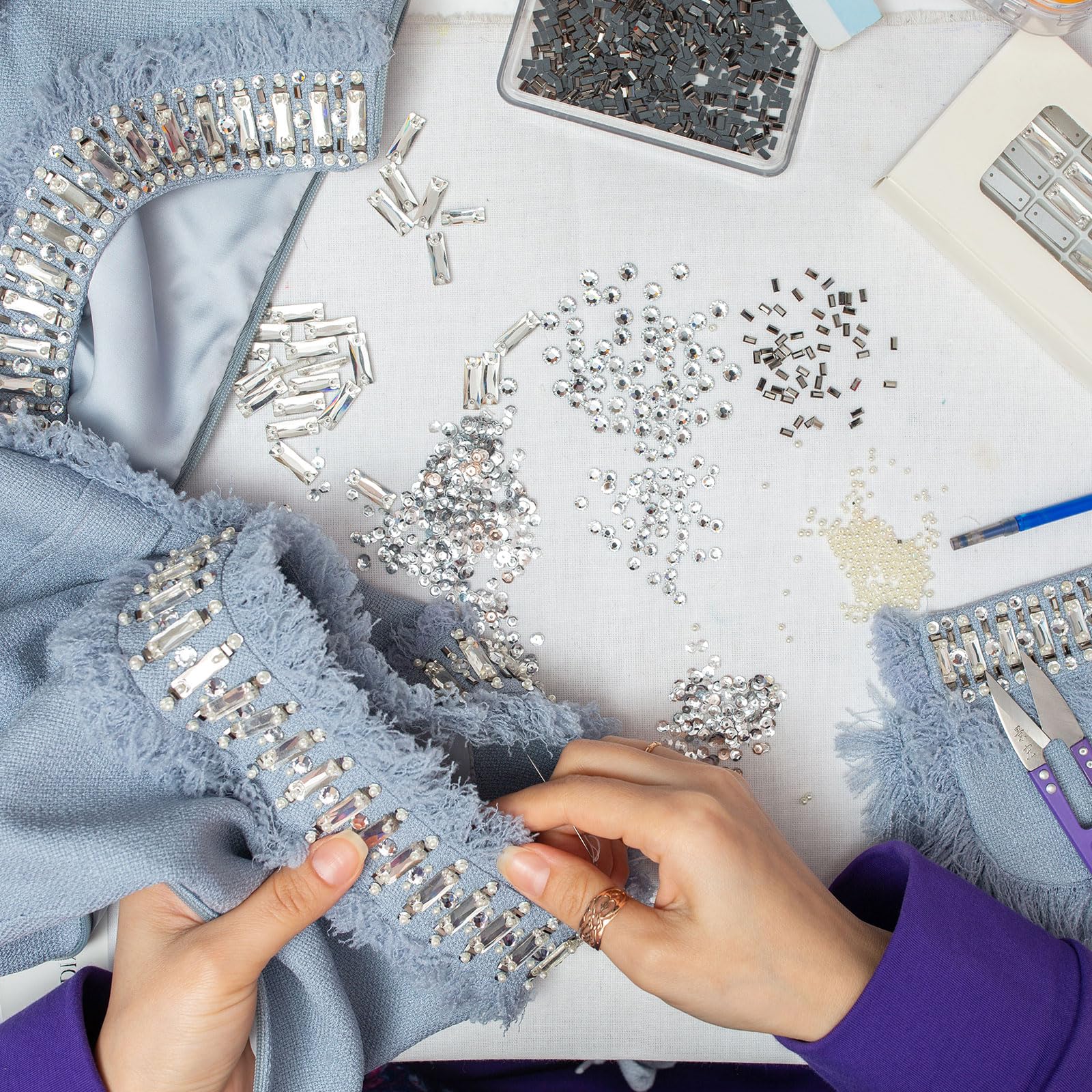 Strass Rettangolari Da Cucire In Acrilico: Perline Piatte Per Decorare Abbigliamento, Borse E Gioielli Fai-da-te