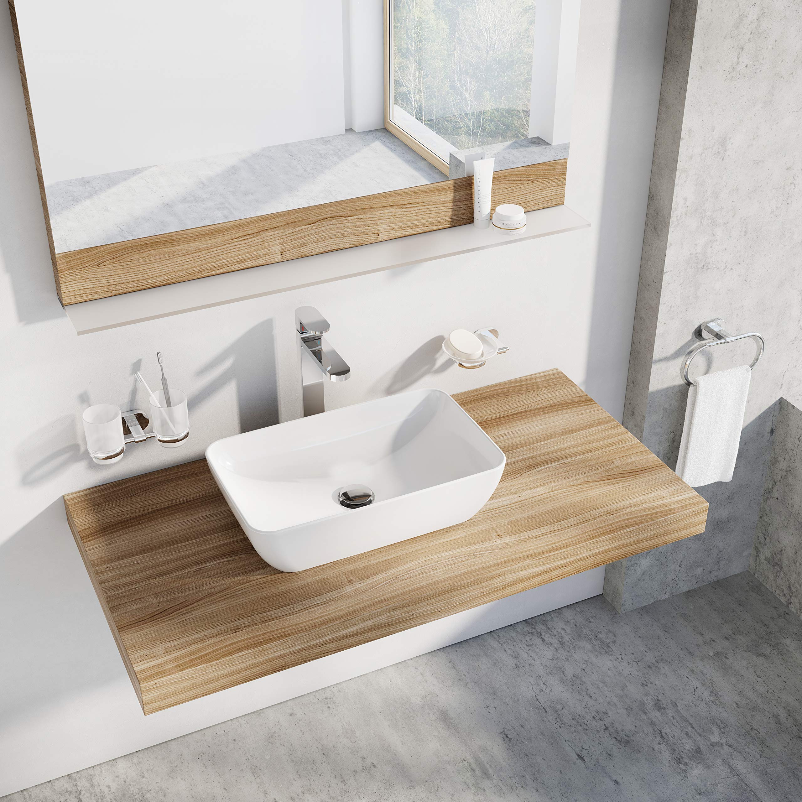 Designerska umywalka | Umywalka nasadowa | prostokątna umywalka | ceramiczna umywalka | Umywalka ręczna UNI Slim 500 R | RAVAK