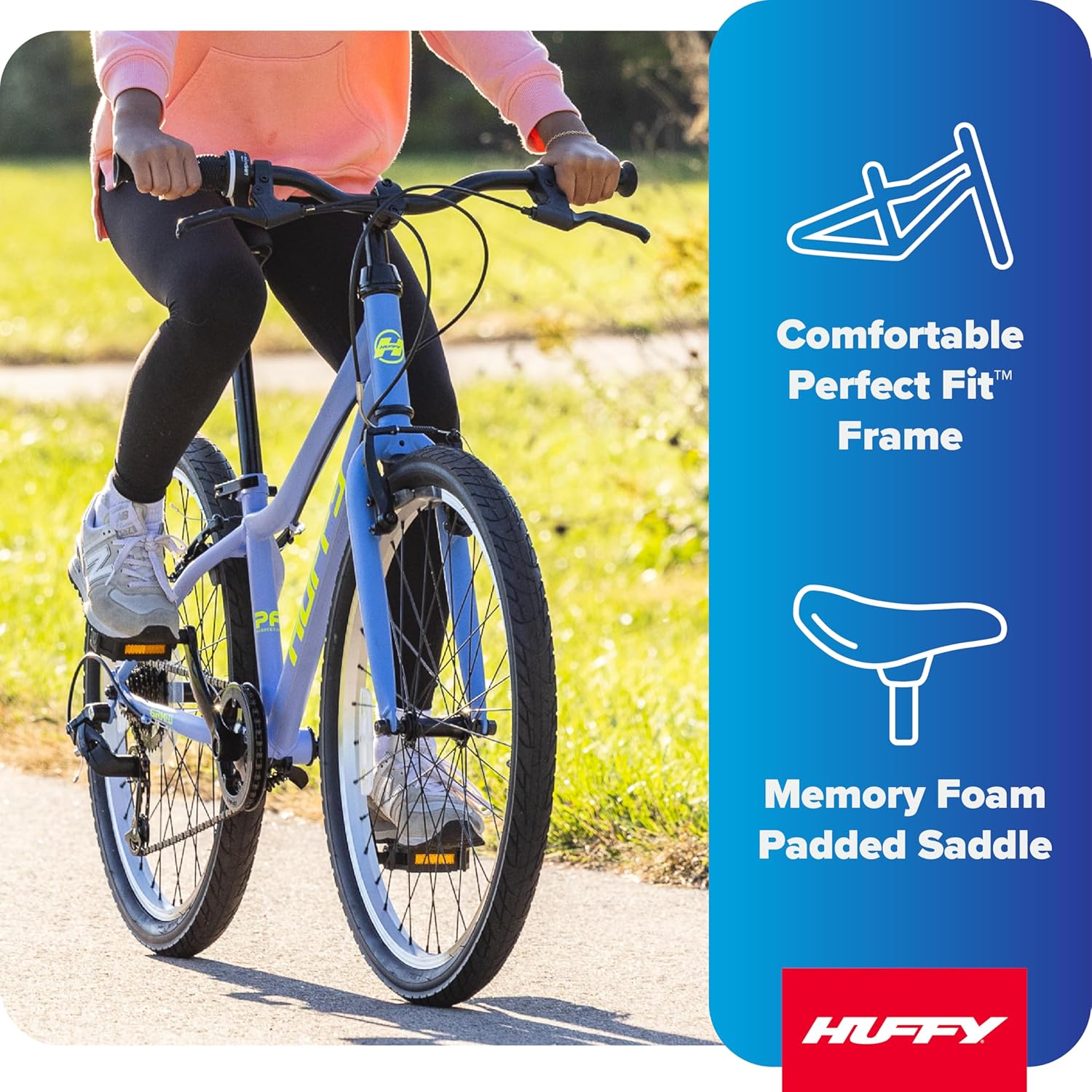 Huffy GRM Kids’ Bike, 12”/16”/20”/24”, Dual/Triple Brakes, Multi-Mode Learning & Parent Assist Handle on 12”/16”, Rider Fit Range Across Sizes: 33”–58”, Memory Foam Saddle, Multiple Color Options