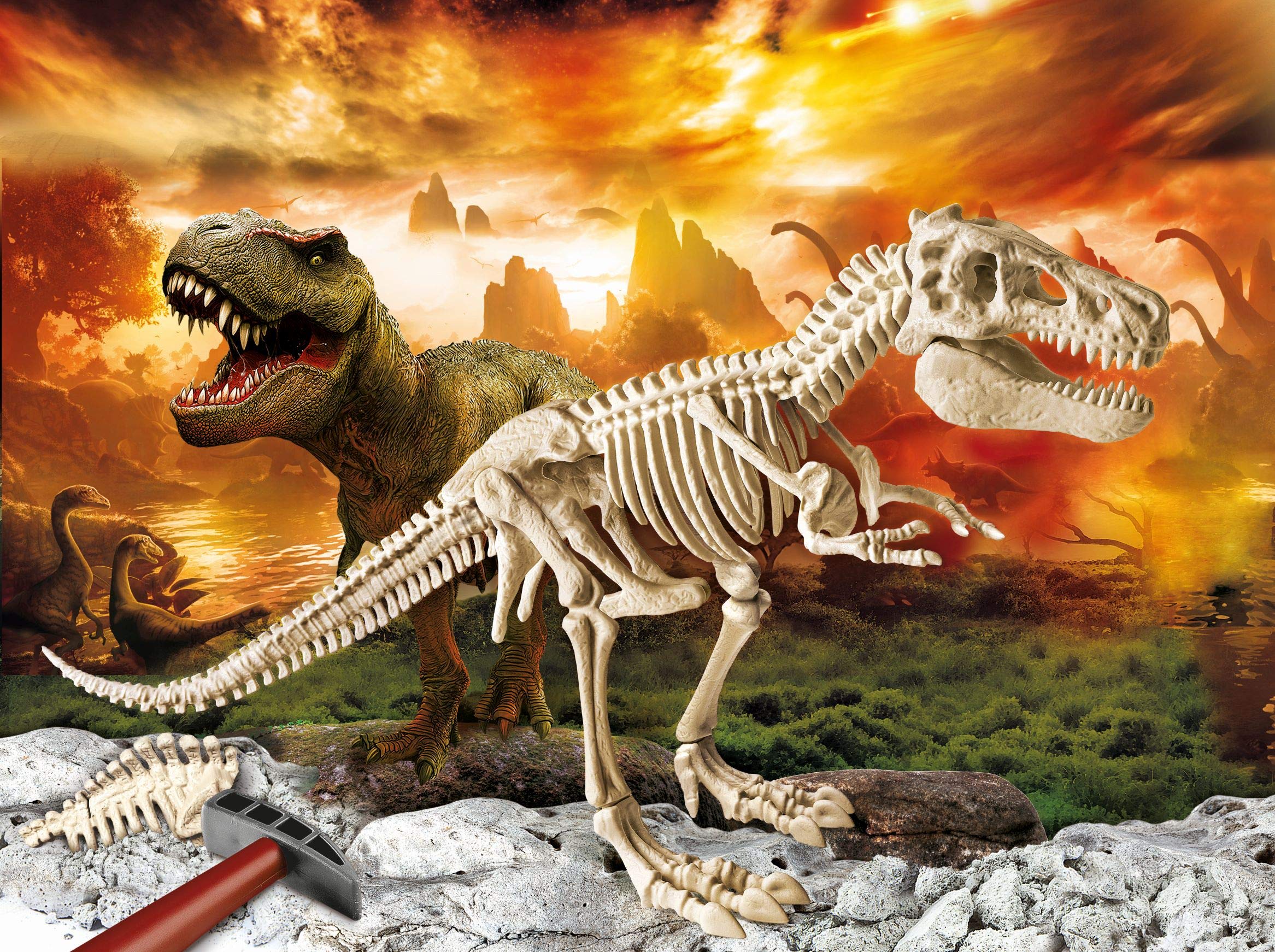 Clementoni Galileo Discovery: Kit Scavo Con Meteorite Originale Per Bambini 7+ Con Martello E Scalpello
