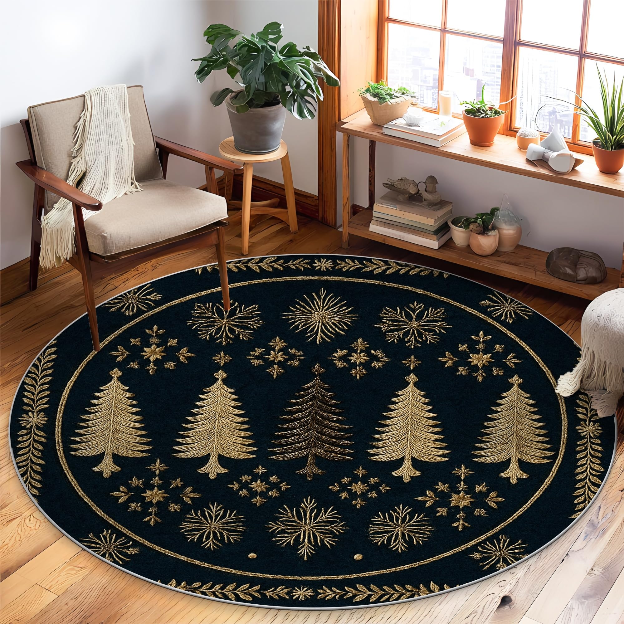 Tapis de Noël poils courts : finie la poussière de sapin au salon