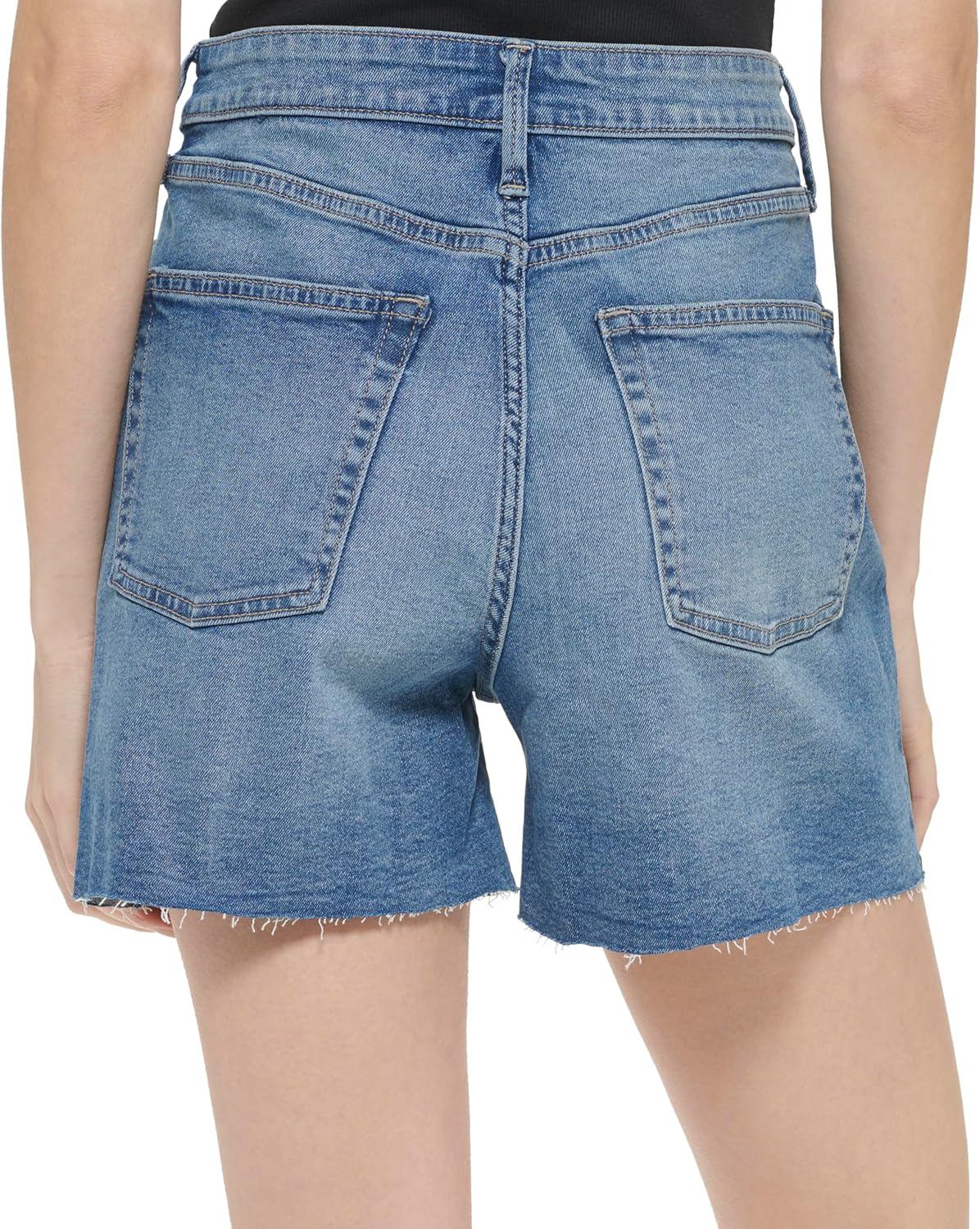 DKNY Womens High Waist Straight Denim Shorts - Image 4