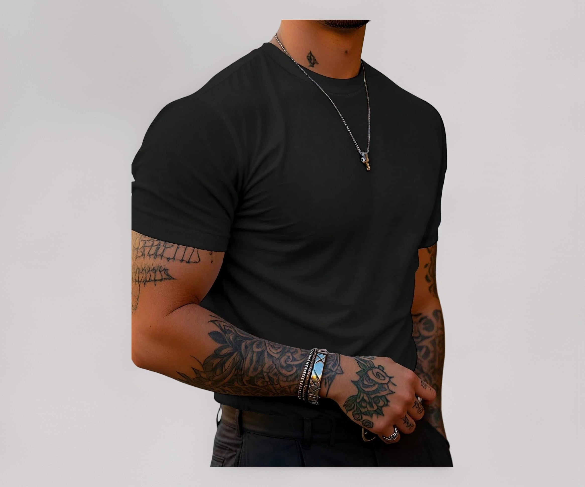 T Shirt For Man | Men T-Shirts | Tshirt For Man Solid Cotton Blend Half Sleeve Regular Men Round Neck Tshirts | T-Shirts | Stylish | Gym Wear For Workout | T-Shirt | Crew Neck | Multi-Colored