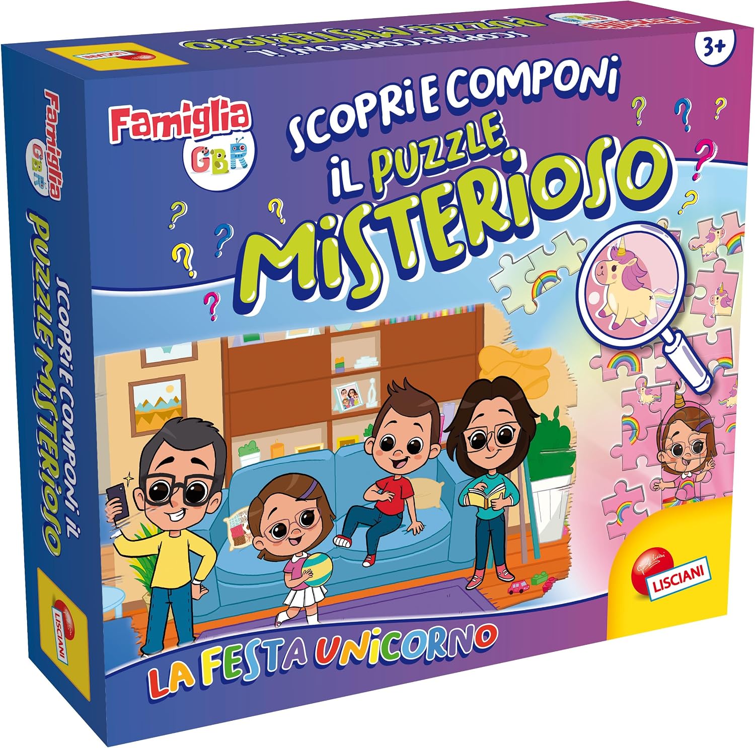 Liscianigiochi 102693 Game of the Family GBR Unicorn Party, Pink, Purple and White