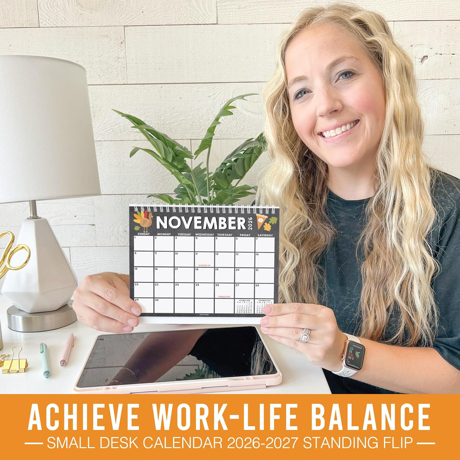 Small Desk Calendar 2026-2027 Standing Flip - 2026 Desk Calendar Small image 2