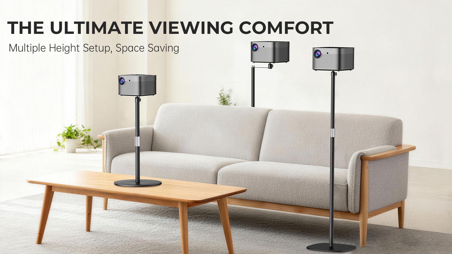 POLESTO Projector Stand Floor Mount with Adjustable Height 20''-50