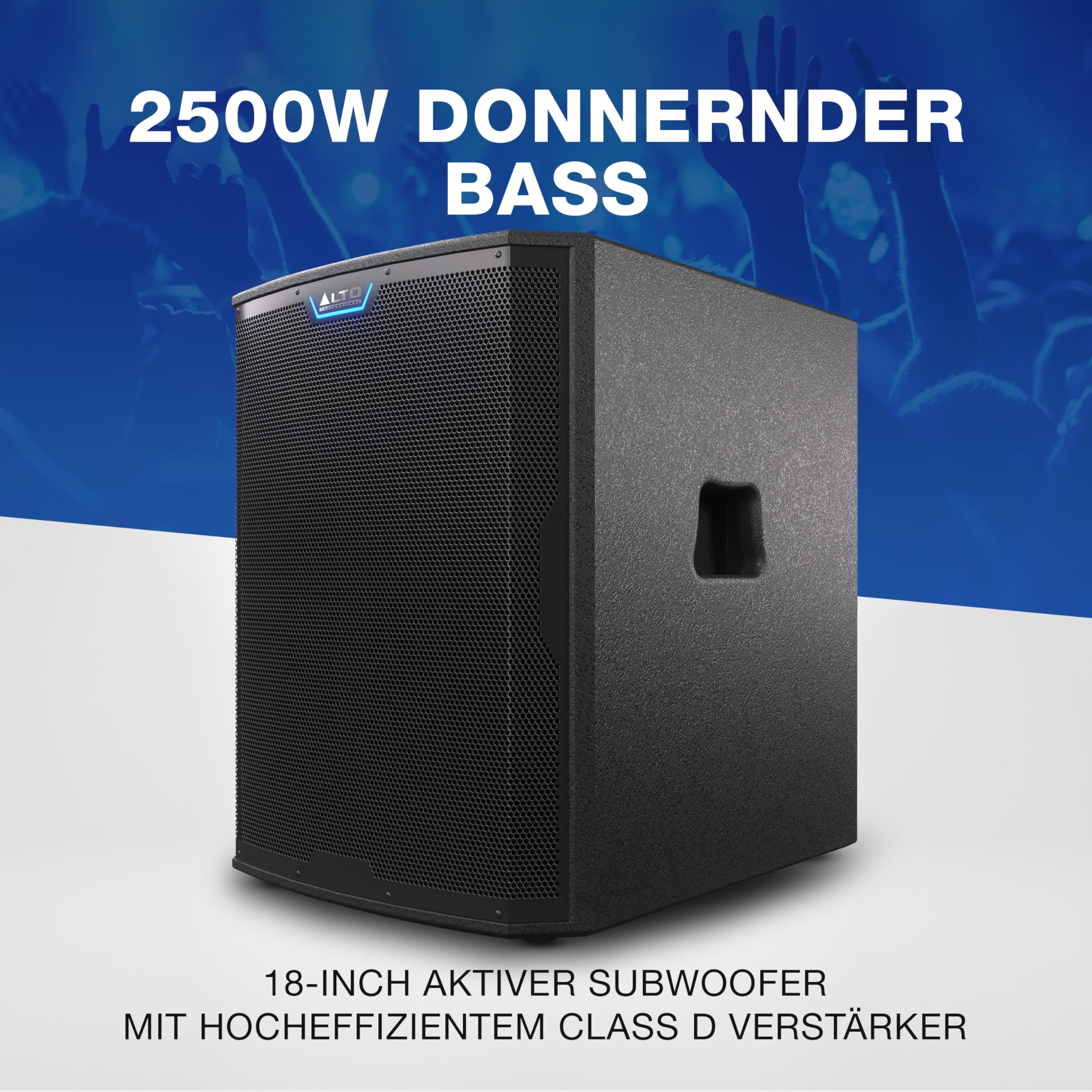 ALTO TS18S 2500 Watt 18-Zoll Subwoofer, Aktiver PA-Lautsprecher mit 6 DSP-Modi, Einfacher Aufbau, 137dB, 3-Zoll Schwingspule, Druckvoller Bass