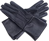 Vista 1 de Guantes de cuero con puño largo, medievales, ajuste perfecto, calidad premium, cuero suave