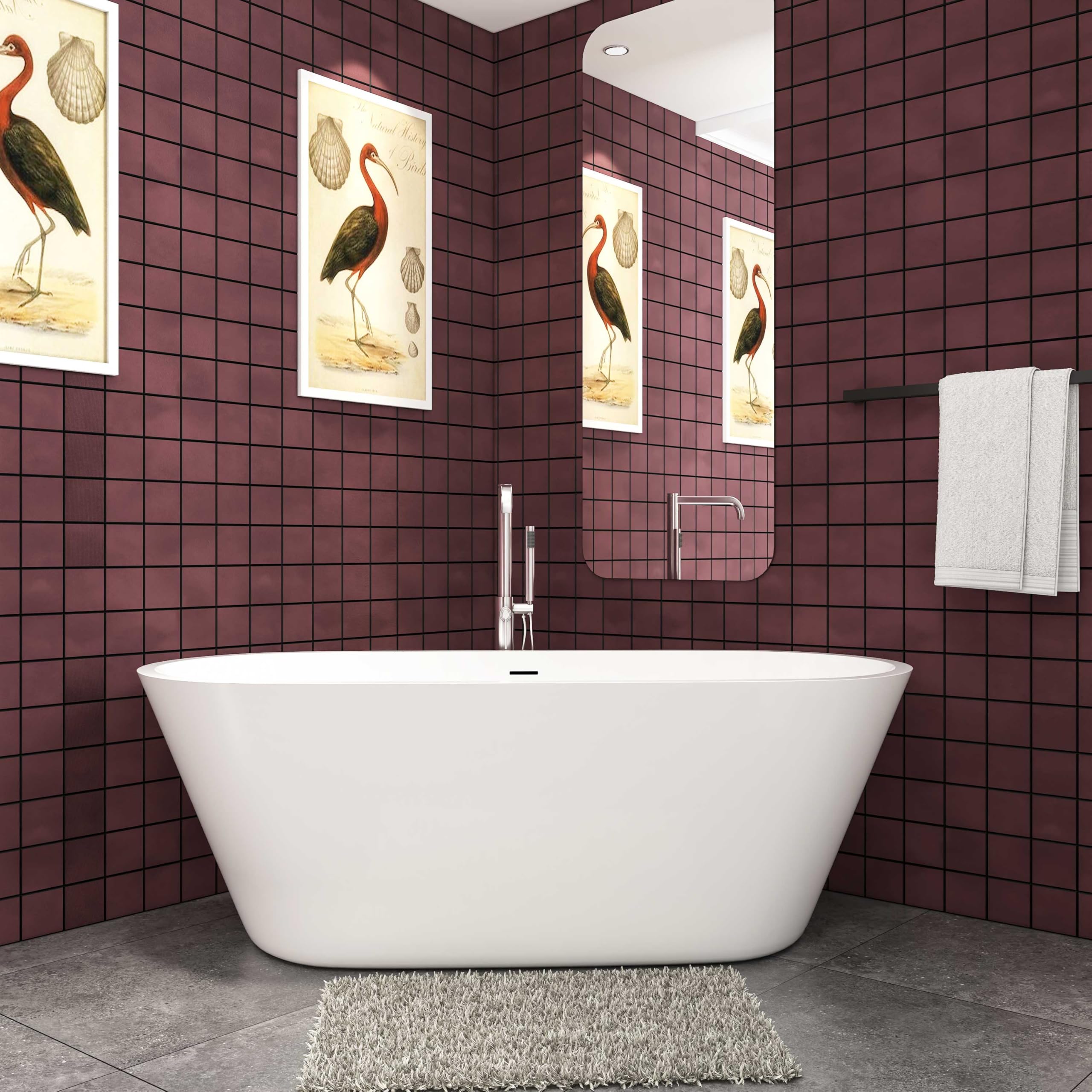 Sky Bathroom Gloss White Skybathroom White Acrylic Double Ended Bathtub 1700X800mm Freestanding Modern Shower Bathroom
