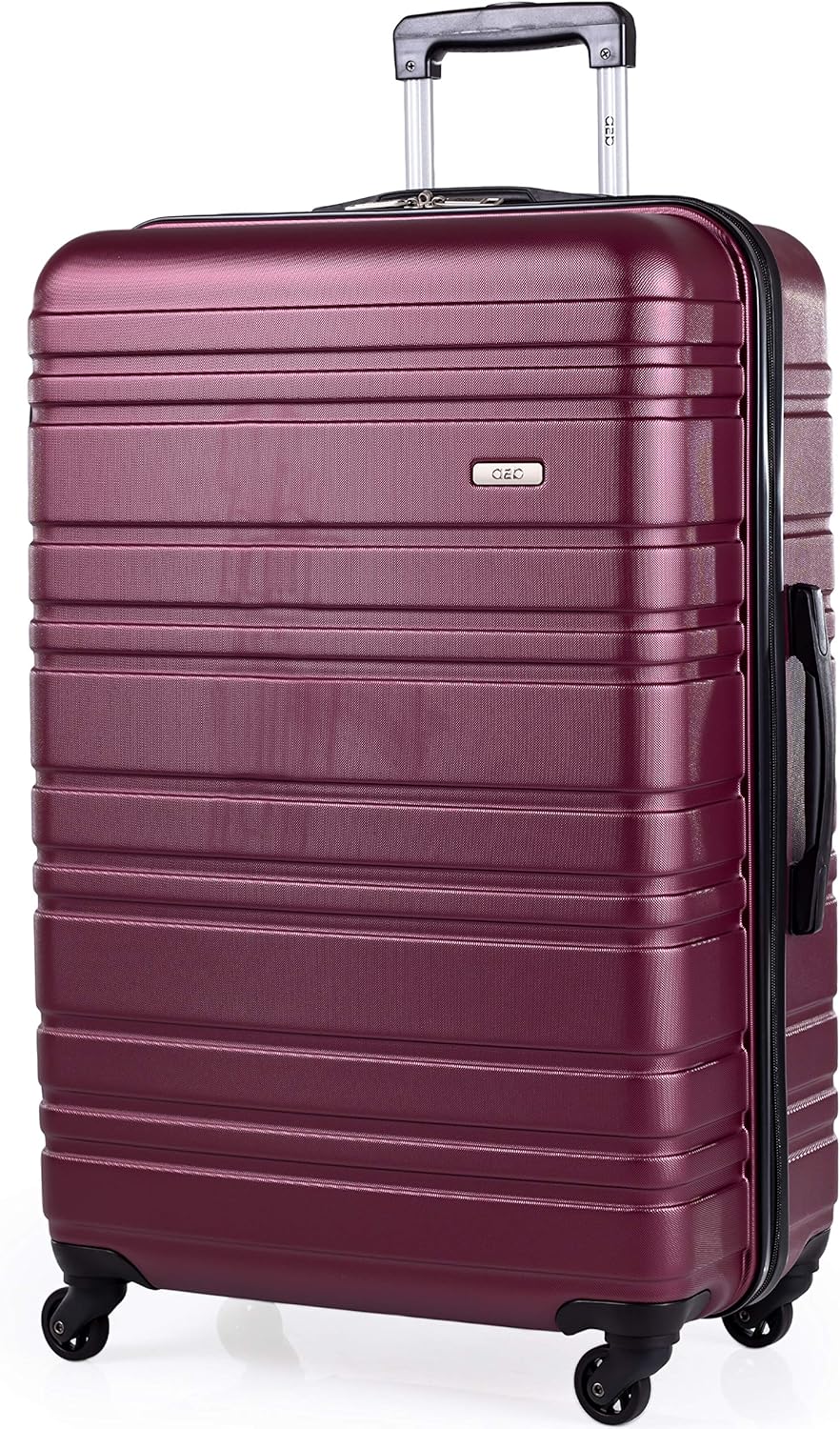 A2B 30-Inch Checked Luggage – Hardshell Suitcase with 4 Spinner Wheels, Lightweight Travel Bag, 360 Degree Smooth Movement, Large Capacity | Plum, Purple Colour (Plum, Large)