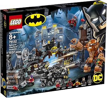 LEGO DC Batman Batcave Clayface Invasion 76122 مجموعة بناء ألعاب باتمان مع شخصيات باتمان وبروس واين المصغرة، لعبة DC Superhero الشهيرة، جديد 2019 (1037 قطعة)