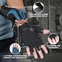 Nivia Prowrap 3.0,Gym Gloves for Men and Women Weightlifting Gloves,Genuine Leather with sued Palm,Great for Pull ups, Powerlifting Gym, Cycling and Exercises- Small - Blue gallery image