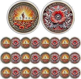 CHURYUML 24Pcs Military Veterans Challenge Coins Set - for All Our Fallen Heroes Memorial Coin, Military Commemorative Gifts for Men Women Veteran Patriotic Memorial Day Gifts Honor Medallions