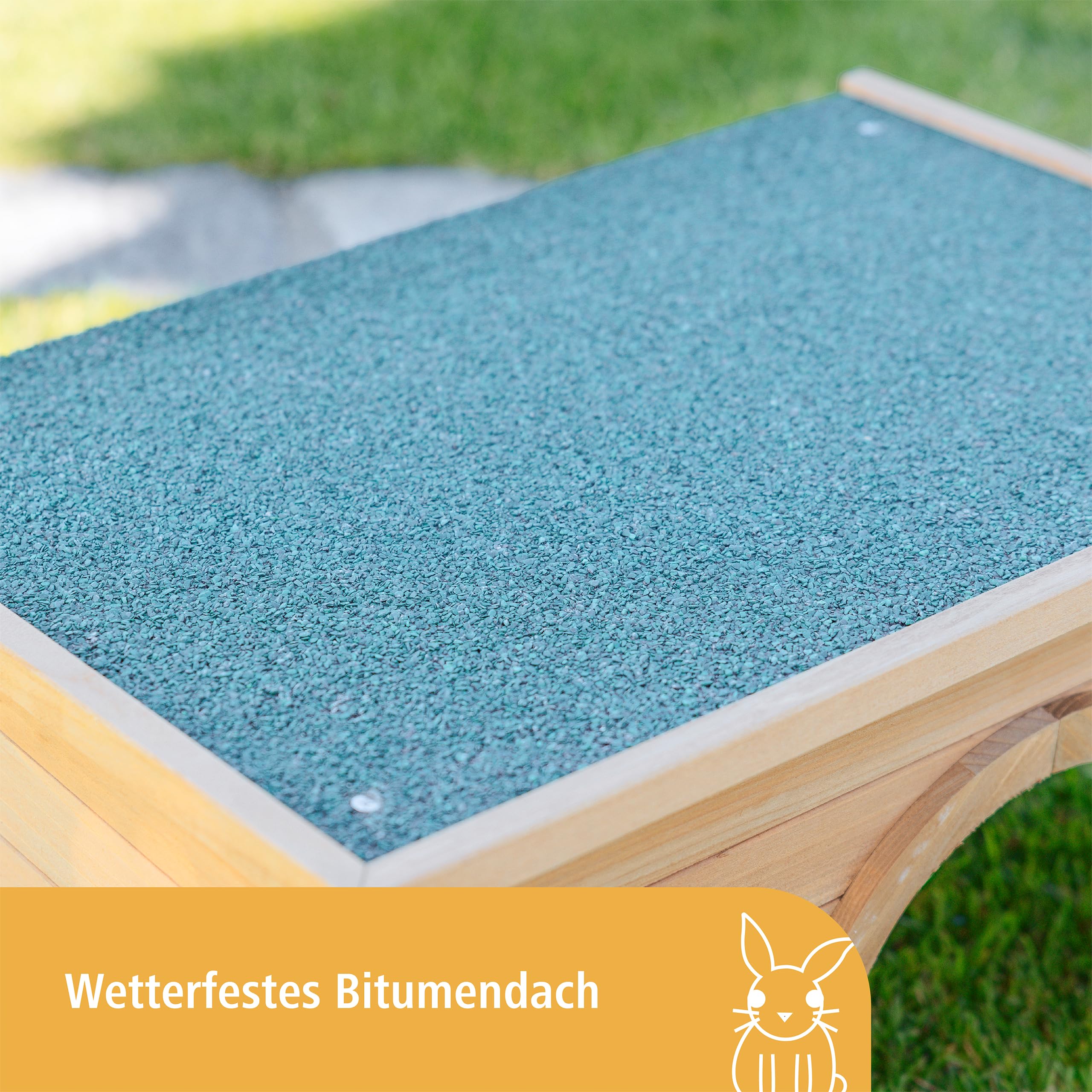 Kerbl Pet Nagerhaus, Kleintierhaus, Nagerhütte, 59x39x30cm, Spießtanne, Kunststoff, Nager, wetterfestes Dach, langlebig, robust