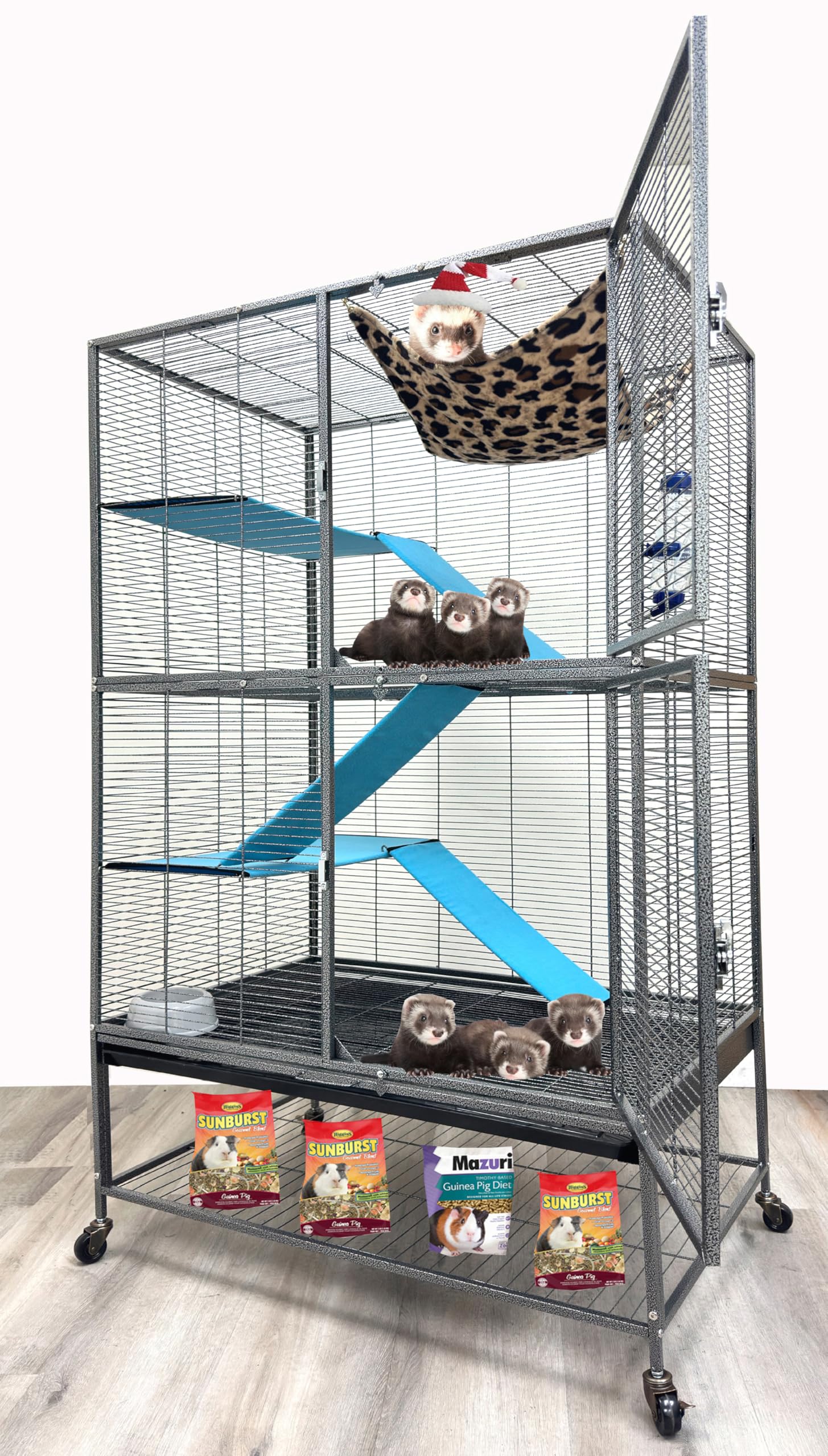 Deluxe Small Animal Cage - For Ferrets, Rabbits & More -16