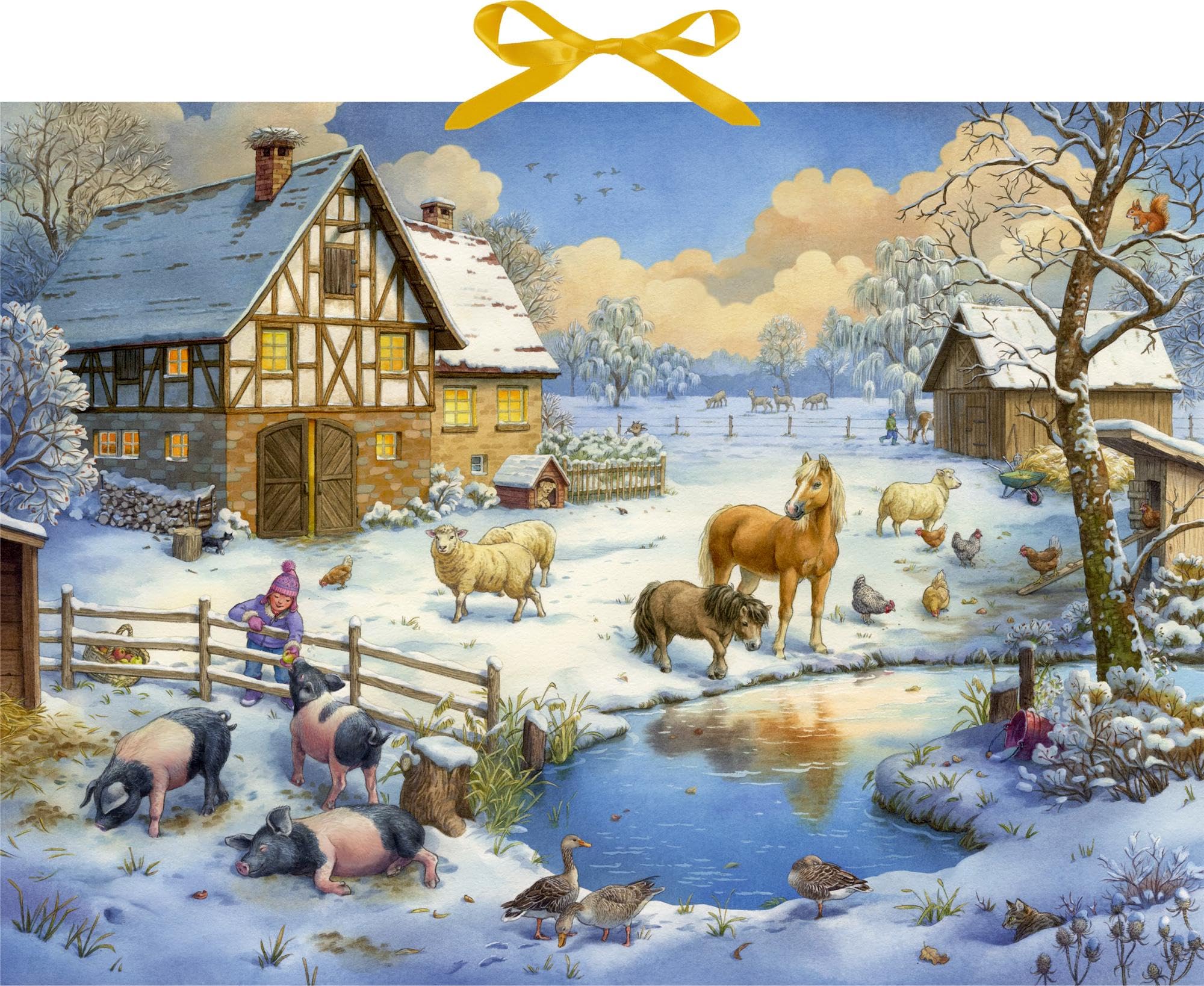 Sound-Adventskalender | Wandkalender | 24 Tierstimmen- & Bauernhof-Sounds hinter Türchen