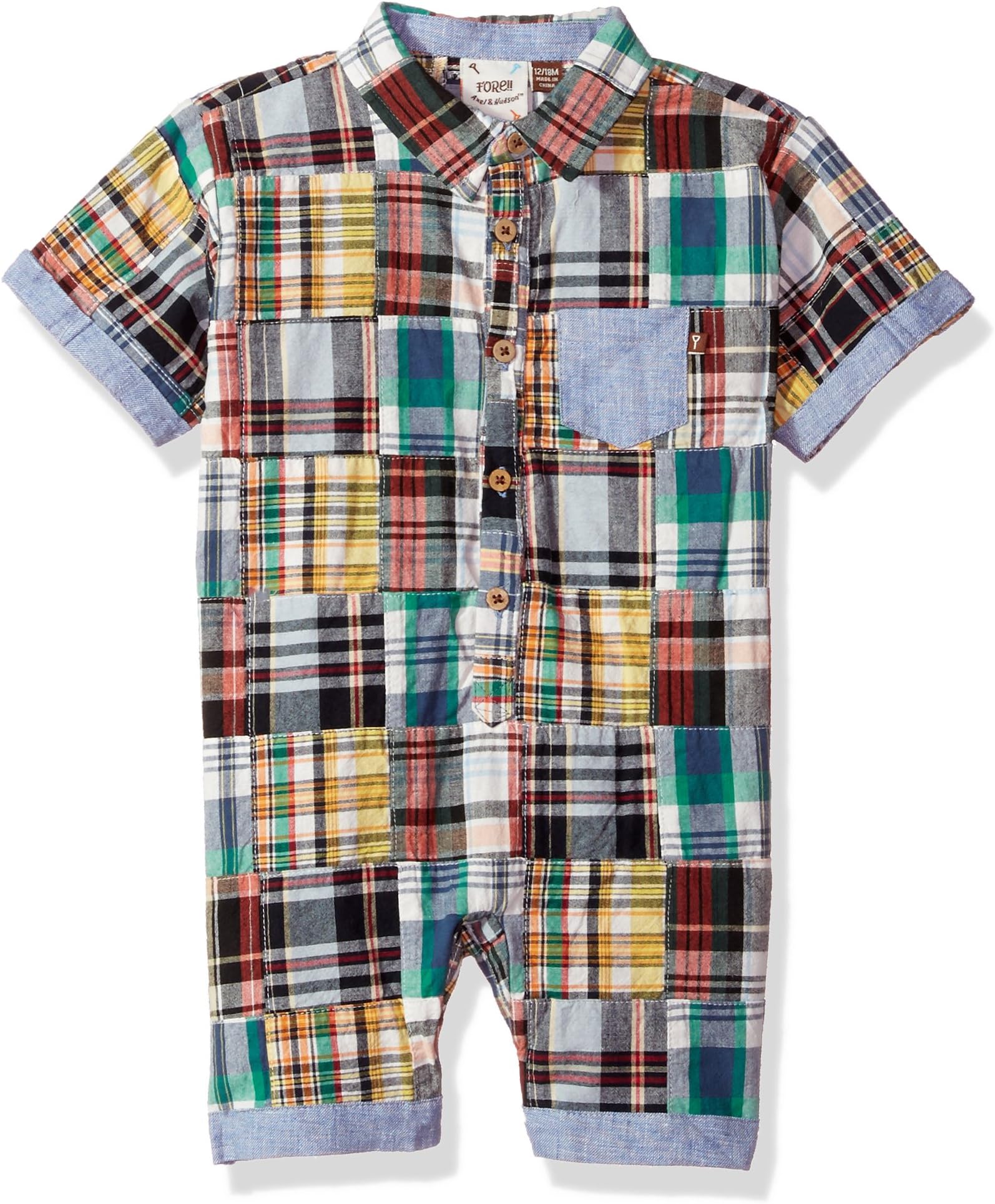 Fore!! Axel & Hudson Boys' Madras Romper